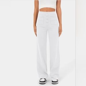 HALARA High Waist Pants Pockets Straight Leg Casual Stretch Comfort Pull…